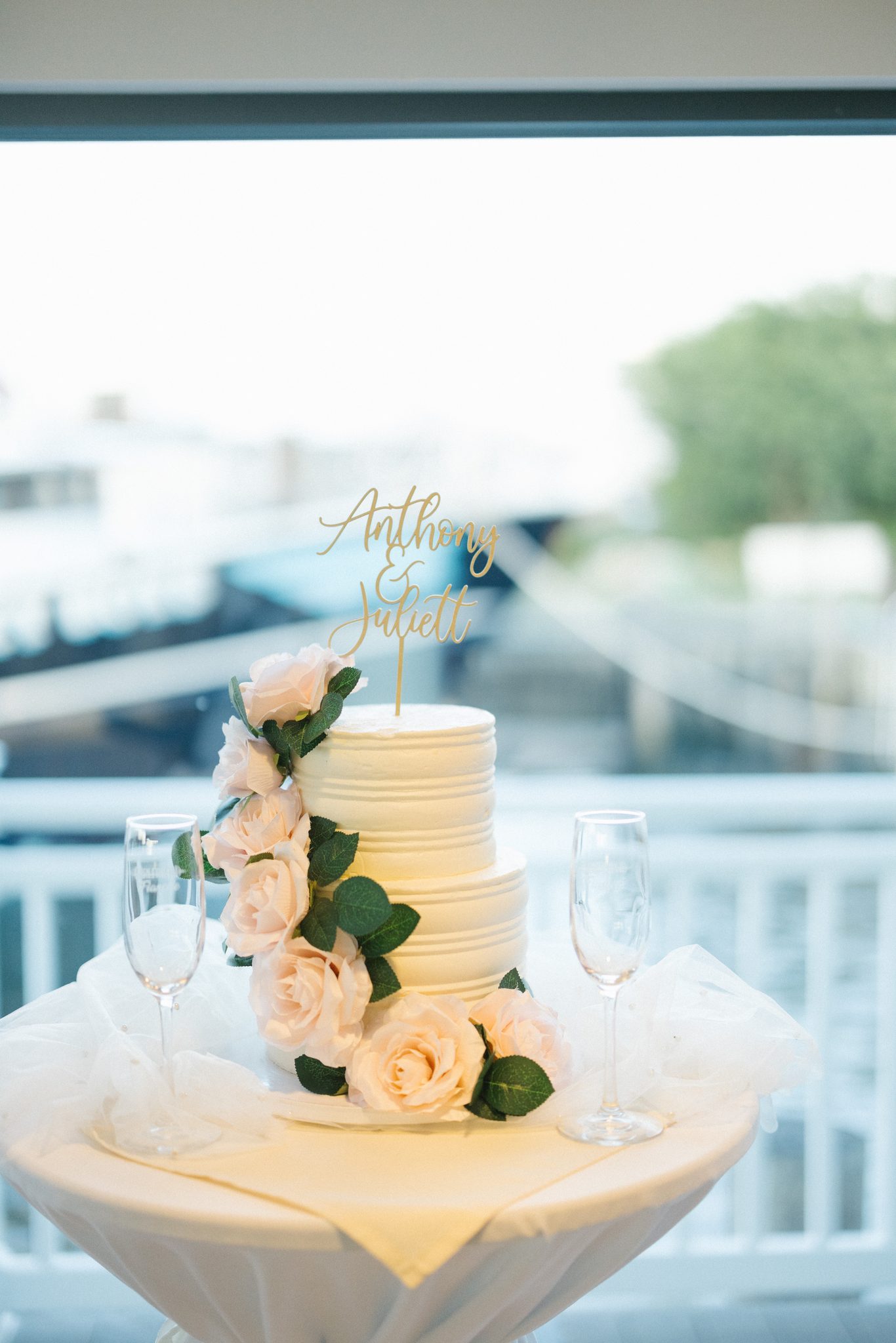 Custom engagement cake at the Harbor Point celebration in Point Pleasant Beach NJ