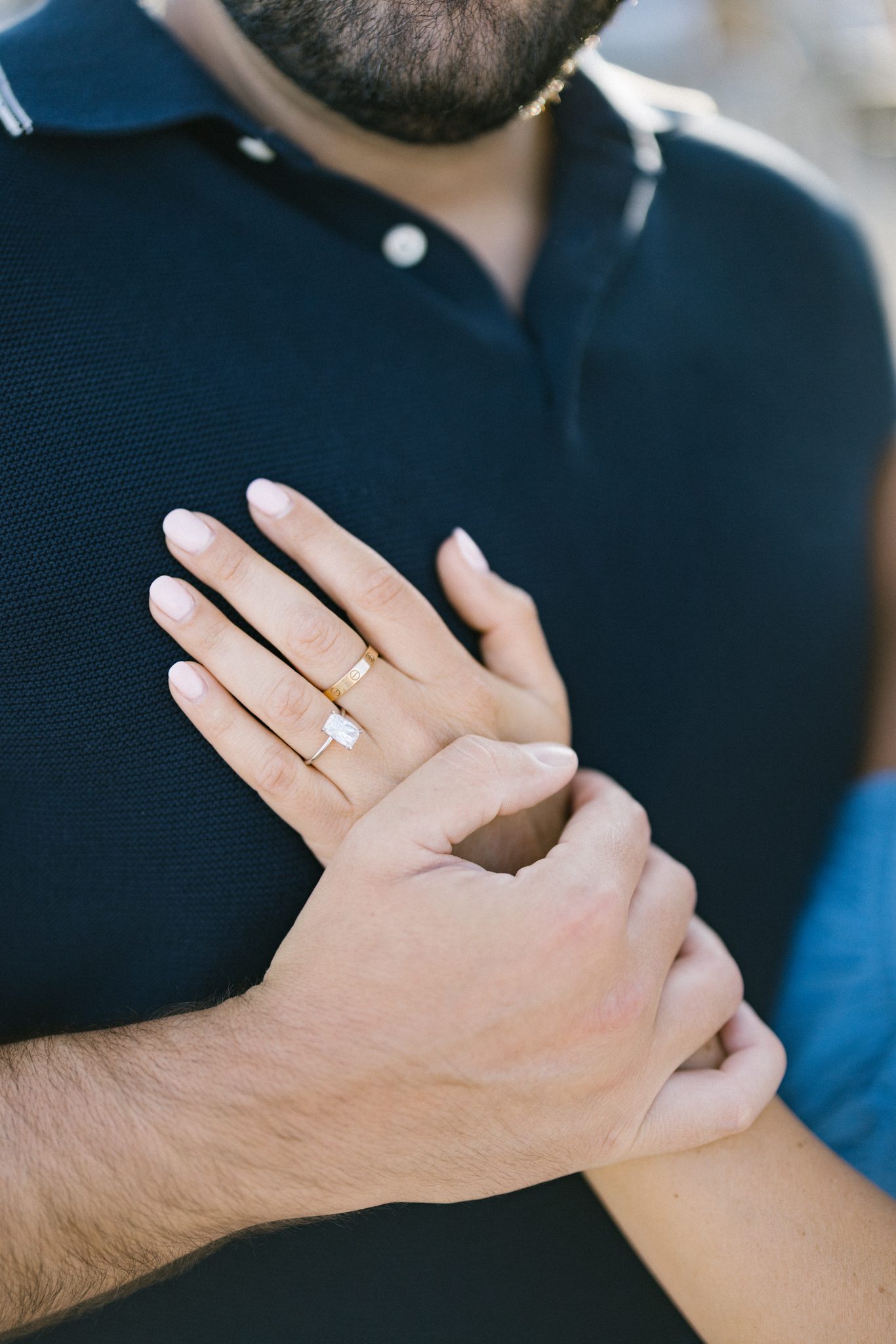 Close up of Juliette's engagement ring after the Point Pleasant Beach surprise proposal
