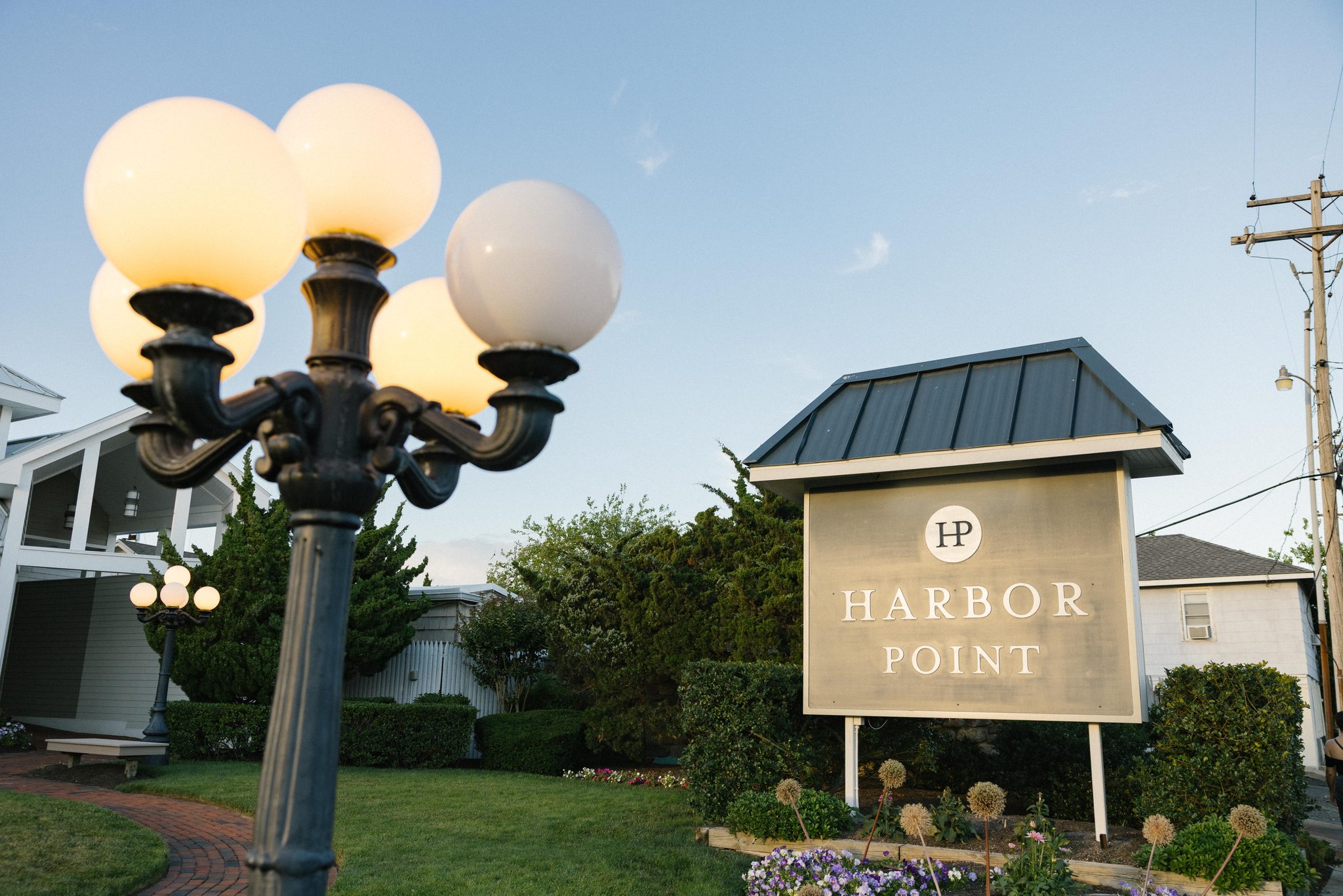 The Harbor Point waterfront wedding venue sign in Point Pleasant Beach NJ