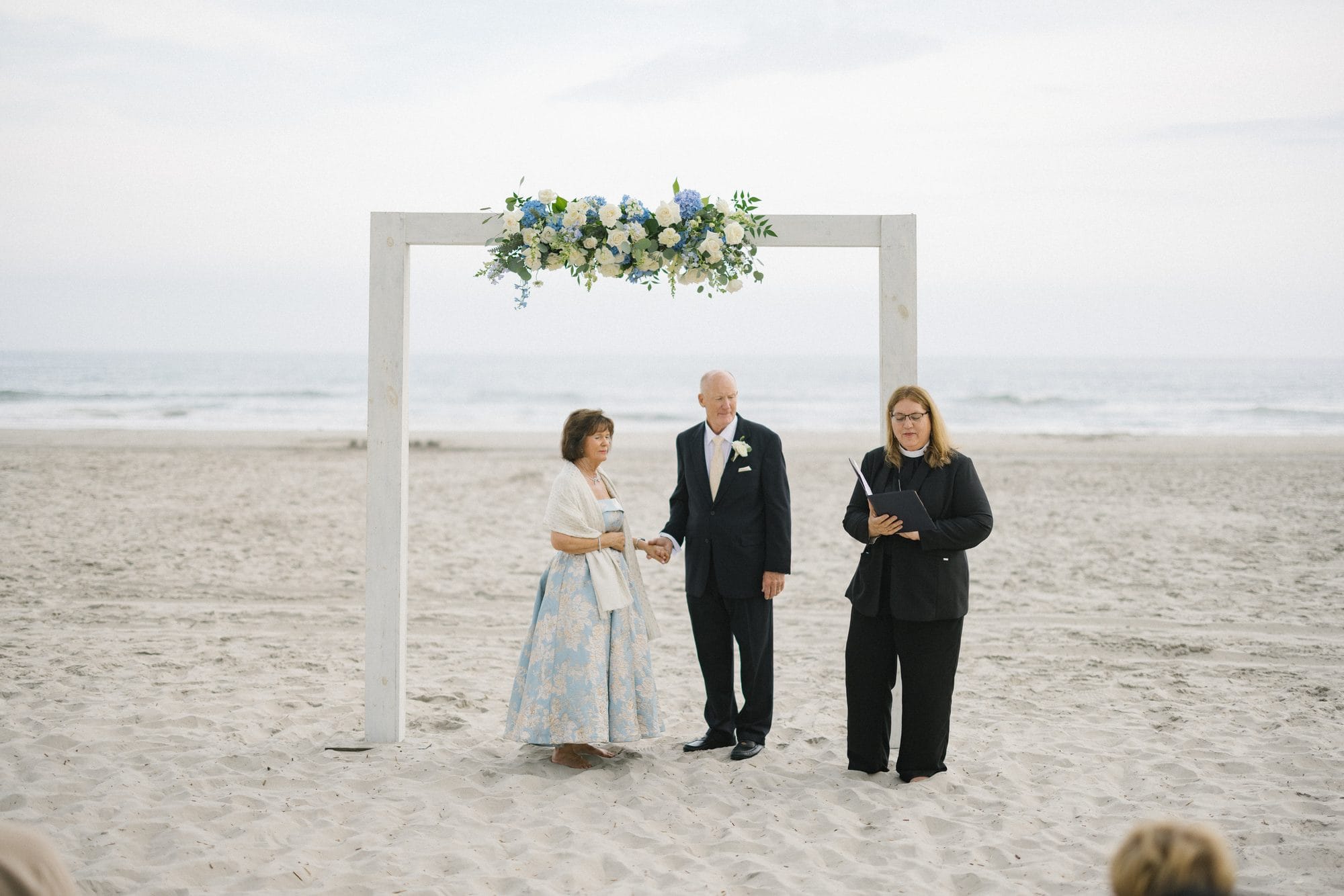 A 50th anniversary vow renewal ceremony on the beach in Avalon, New Jersey