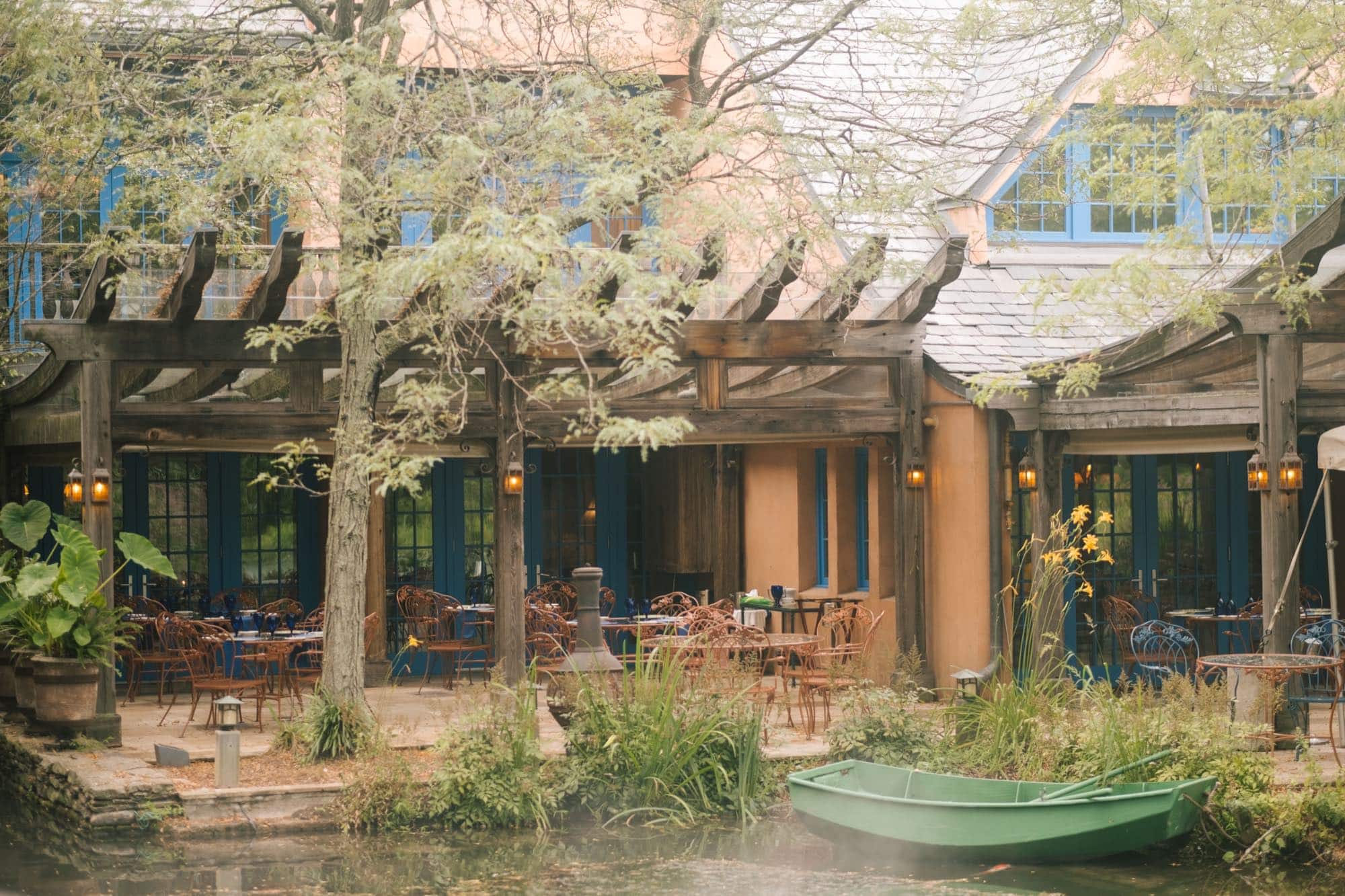 The terrace outside Rat's Restaurant at Grounds for Sculpture in Hamilton, New Jersey