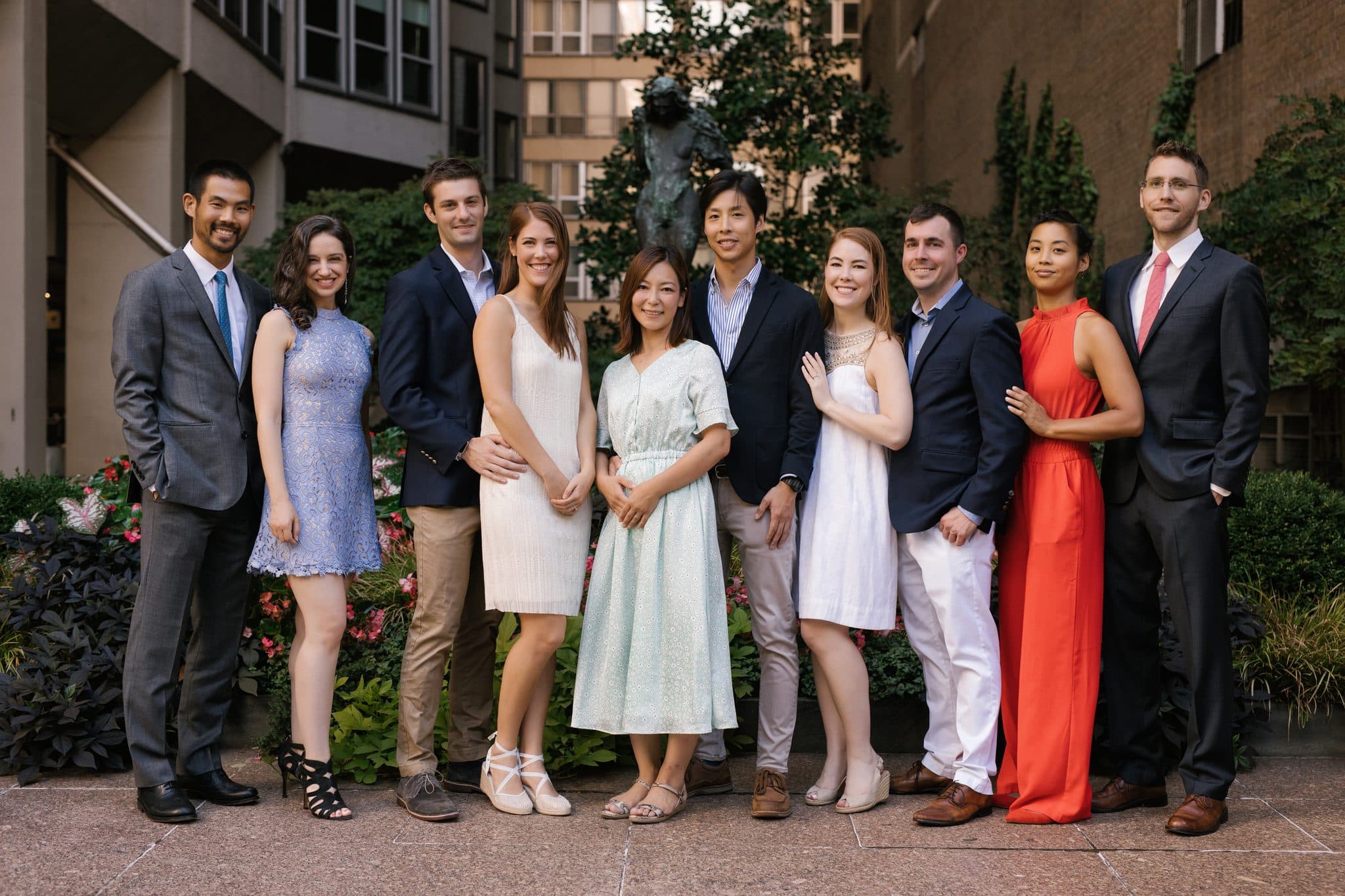 The adult cousins photographed together during a family reunion in Philadelphia