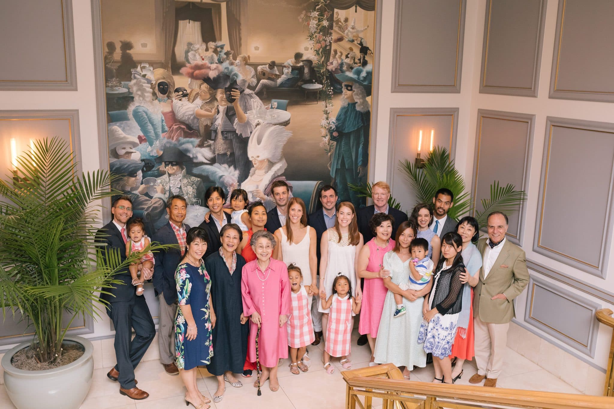 The entire family photographed together indoors at The Rittenhouse in Philadelphia